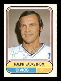 Ralph Backstrom Autographed 1975-76 O-Pee-Chee WHA Card #23 Ottawa Civics SKU #251764