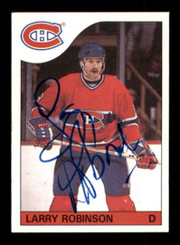 Larry Robinson Autographed 1985-86 Topps Card #147 Montreal Canadiens SKU #251166