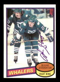 Blaine Stoughton Autographed 1980-81 Topps Card #30 Hartford Whalers SKU #251212