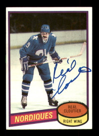 Real Cloutier Autographed 1980-81 Topps Card #178 Quebec Nordiques SKU #251239