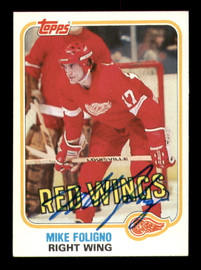 Mike Foligno Autographed 1981-82 Topps Card #87 Detroit Red Wings SKU #251416