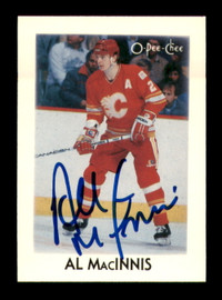Al MacInnis Autographed 1987-88 O-Pee-Chee Minis Card #26 Calgary Flames SKU #251710