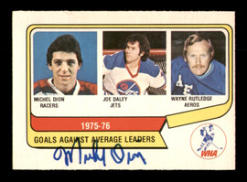 Michel Dion Autographed 1976-77 O-Pee-Chee WHA Card #6 Indianapolis Racers SKU #251899