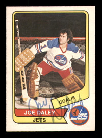 Joe Daley Autographed 1976-77 O-Pee-Chee WHA Card #20 Winnipeg Jets SKU #251905