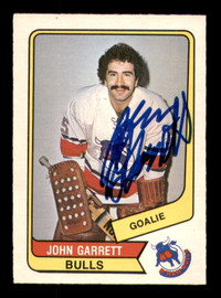 John Garrett Autographed 1976-77 O-Pee-Chee WHA Card #55 Birmingham Bulls SKU #251915