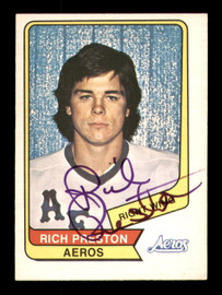 Rich Preston Autographed 1976-77 O-Pee-Chee WHA Card #115 Houston Aeros SKU #251925