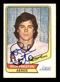 Rich Preston Autographed 1976-77 O-Pee-Chee WHA Card #115 Houston Aeros SKU #251926
