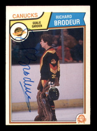 Richard Brodeur Autographed 1983-84 O-Pee-Chee Card #346 Vancouver Canucks SKU #252010