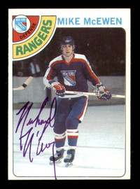 Mike McEwen Autographed 1978-79 Topps Card #187 New York Rangers SKU #251393