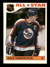 Dale Hawerchuk Autographed 1985-86 Topps Stickers Card #8 Winnipeg Jets SKU #251590