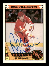Al MacInnis Autographed 1987-88 Topps Stickers Card #9 Calgary Flames SKU #251596