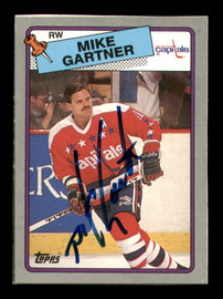 Mike Gartner Autographed 1988-89 Topps Box Bottoms Card #N Washington Capitals SKU #251614