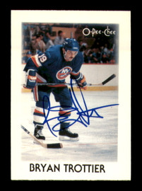 Bryan Trottier Autographed 1987-88 O-Pee-Chee Minis Card #41 New York Islanders SKU #251675