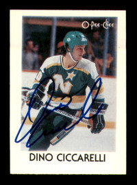 Dino Ciccarelli Autographed 1987-88 O-Pee-Chee Minis Card #7 Minnesota North Stars SKU #251733