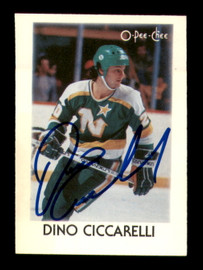 Dino Ciccarelli Autographed 1987-88 O-Pee-Chee Minis Card #7 Minnesota North Stars SKU #251734