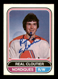 Real Cloutier Autographed 1975-76 O-Pee-Chee WHA Card #16 Quebec Nordiques SKU #251760