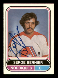 Serge Bernier Autographed 1975-76 O-Pee-Chee WHA Card #60 Quebec Nordiques SKU #251791
