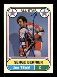 Serge Bernier Autographed 1975-76 O-Pee-Chee WHA Card #70 Quebec Nordiques SKU #251797