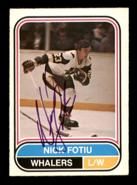 Nick Fotiu Autographed 1975-76 O-Pee-Chee WHA Card #108 Hartford Whalers SKU #251854
