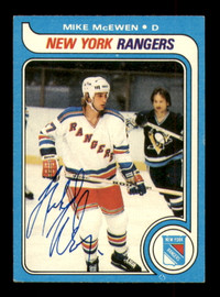 Mike McEwen Autographed 1979-80 Topps Card #66 New York Rangers SKU #251286