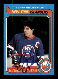 Clark Gillies Autographed 1979-80 Topps Card #130 New York Islanders SKU #251316
