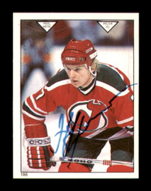 Jeff Larmer Autographed 1983-84 O-Pee-Chee Stickers Card #186 New Jersey Devils SKU #251540