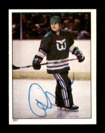 Risto Siltanen Autographed 1983-84 Topps Stickers Card #257 Hartford Whalers SKU #251567