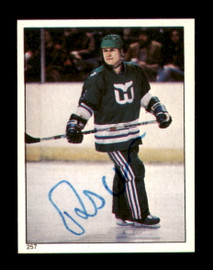 Risto Siltanen Autographed 1983-84 Topps Stickers Card #257 Hartford Whalers SKU #251568