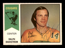Ralph Backstrom Autographed 1974-75 O-Pee-Chee WHA Card #47 Chicago Cougars SKU #251638