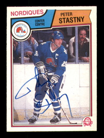 Peter Stastny Autographed 1983-84 O-Pee-Chee Card #304 Quebec Nordiques SKU #251997