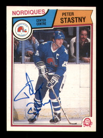 Peter Stastny Autographed 1983-84 O-Pee-Chee Card #304 Quebec Nordiques SKU #251998