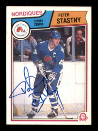 Peter Stastny Autographed 1983-84 O-Pee-Chee Card #304 Quebec Nordiques SKU #251999