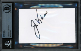 Jim Valvano Autographed 3x5 Index Card NC State Beckett BAS #18281327