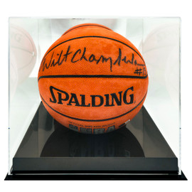 Single Acrylic Basketball Display Case - Black Base With Mirror Back Stock #251001 Single Acrylic Basketball Display Case - Black Base With Mirror Back Stock #251001