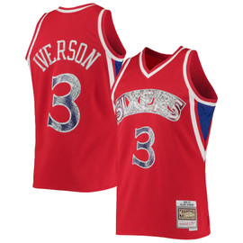 Mitchell & Ness Red 1996/97 Hardwood Classics NBA 75th Anniversary Diamond Swingman Jersey (Size 2XL)