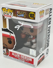 Allen Iverson Autographed Funko Pop Vinyl Figurine #102 Philadelphia 76ers Beckett BAS Witness Stock #252391
