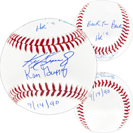 Ken Griffey Jr. & Sr. Autographed Official MLB Baseball Seattle Mariners "Back To Back HR 9/14/90" Beckett BAS Witness Stock #252420 Ken Griffey Jr. & Sr. Autographed Official MLB Baseball Seattle Mariners "Back To Back HR 9/14/90" Beckett BAS Witness Stock #252420