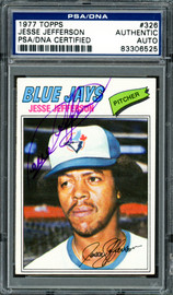 Jesse Jefferson Autographed 1977 Topps Card #326 Toronto Blue Jays PSA/DNA #83306525
