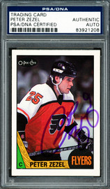 Peter Zezel Autographed 1987-88 O-Pee-Chee Card #71 Philadelphia Flyers PSA/DNA #83921208