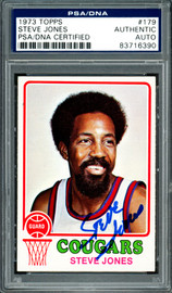 Steve Jones Autographed 1973-74 Topps Card #179 Carolina Cougars PSA/DNA #83716390