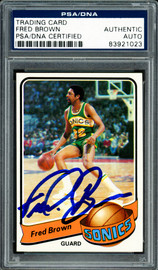 Downtown Fred Brown Autographed 1979-80 Topps Card #46 Seattle Supersonics PSA/DNA #83921023