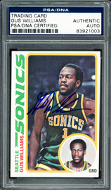 Gus Williams Autographed 1978-79 Topps Card #39 Seattle Supersonics PSA/DNA #83921003