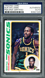 Gus Williams Autographed 1978-79 Topps Card #39 Seattle Supersonics PSA/DNA #83921005