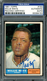 Willie Mays Autographed 1961 Topps Card #150 San Francisco Giants PSA/DNA #83084153 Willie Mays Autographed 1961 Topps Card #150 San Francisco Giants PSA/DNA #83084153