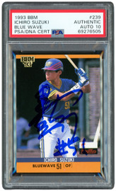 Ichiro Suzuki Autographed 1993 BBM Rookie Card #239 Orix Blue Wave