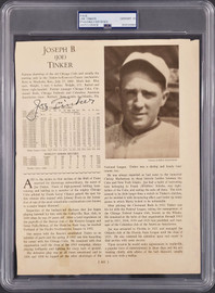 Joe Tinker Autographed 8.5x11 Magazine Page Chicago Cubs Auto Grade Gem Mint 10 PSA/DNA #85433069 Joe Tinker Autographed 8.5x11 Magazine Page Chicago Cubs Auto Grade Gem Mint 10 PSA/DNA #85433069