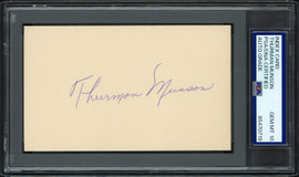 Thurman Munson Autographed 3x5 Index Card New York Yankees Auto Grade Gem Mint 10 PSA/DNA #85470719 Thurman Munson Autographed 3x5 Index Card New York Yankees Auto Grade Gem Mint 10 PSA/DNA #85470719
