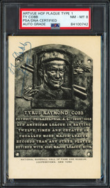 Ty Cobb Autographed Artvue Hall of Fame HOF Plaque Postcard Detroit Tigers Auto Grade Near Mint/Mint 8 PSA/DNA #84100742 Ty Cobb Autographed Artvue Hall of Fame HOF Plaque Postcard Detroit Tigers Auto Grade Near Mint/Mint 8 PSA/DNA #84100742