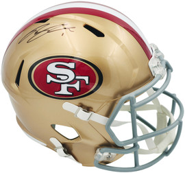 Ricky Pearsall Autographed San Francisco 49ers Gold Full Size Speed Replica Helmet Beckett BAS Witness Stock #253311 Ricky Pearsall Autographed San Francisco 49ers Gold Full Size Speed Replica Helmet Beckett BAS Witness Stock #253311