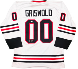 Christmas Vacation Chevy Chase Autographed White Jersey Clark Griswold JSA Stock #252794 Christmas Vacation Chevy Chase Autographed White Jersey Clark Griswold JSA Stock #252794